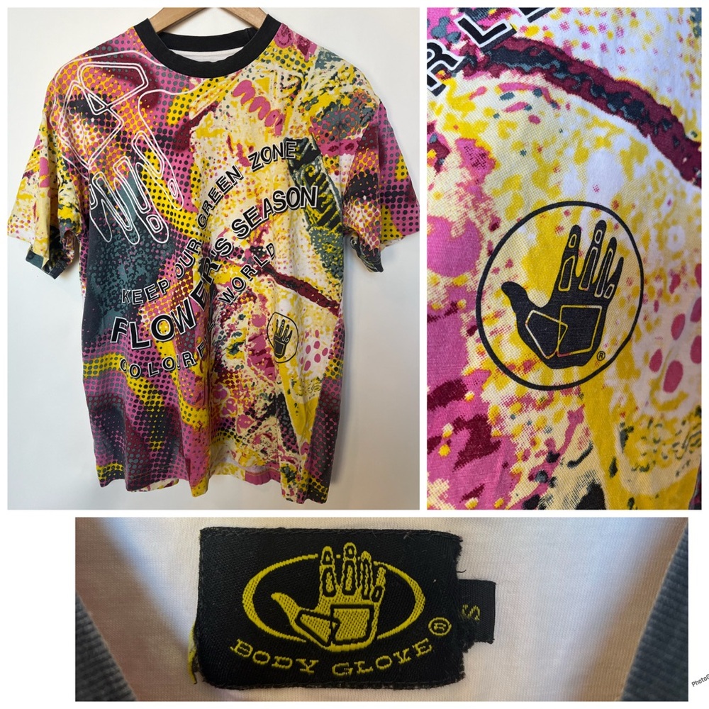 Vintage 1990s Body Glove All-Over‎ Print Surf Graphic T-Shirt | Size S